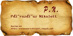 Pórszász Nikolett névjegykártya