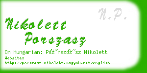 nikolett porszasz business card